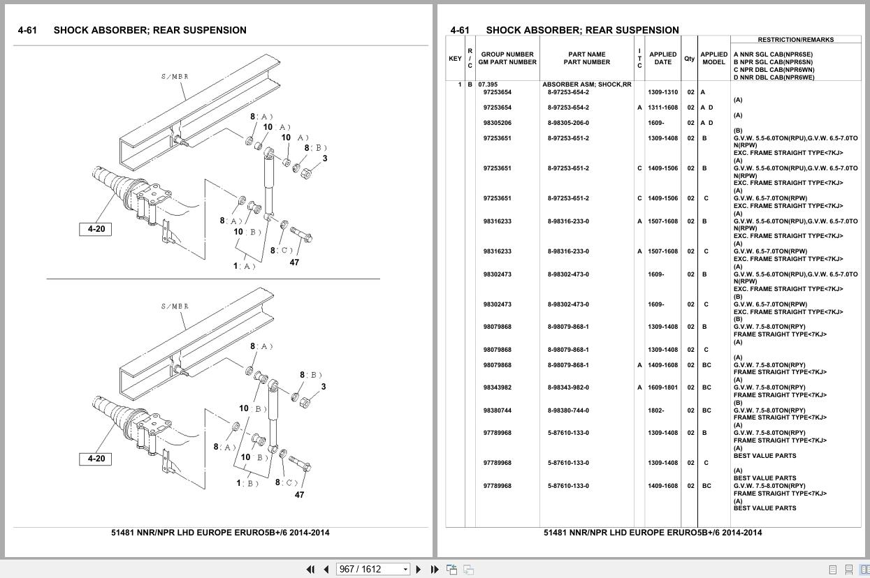 Isuzu Truck NNR NPR LHD EUROPE EURO5B+ EURO6 2014 Parts Catalog 51481 (2)