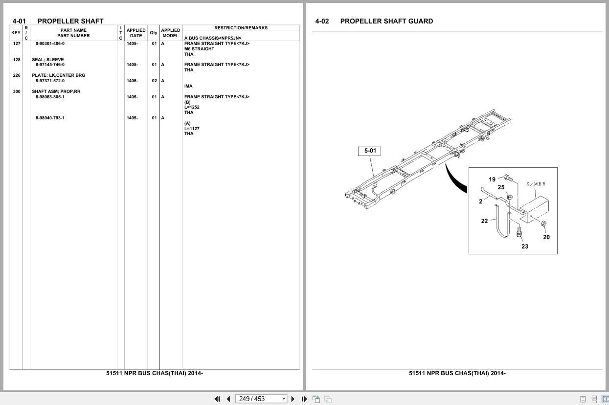 Isuzu Truck NPR BUS CHAS THAILAND 2014 Parts Catalog 51511 (2)