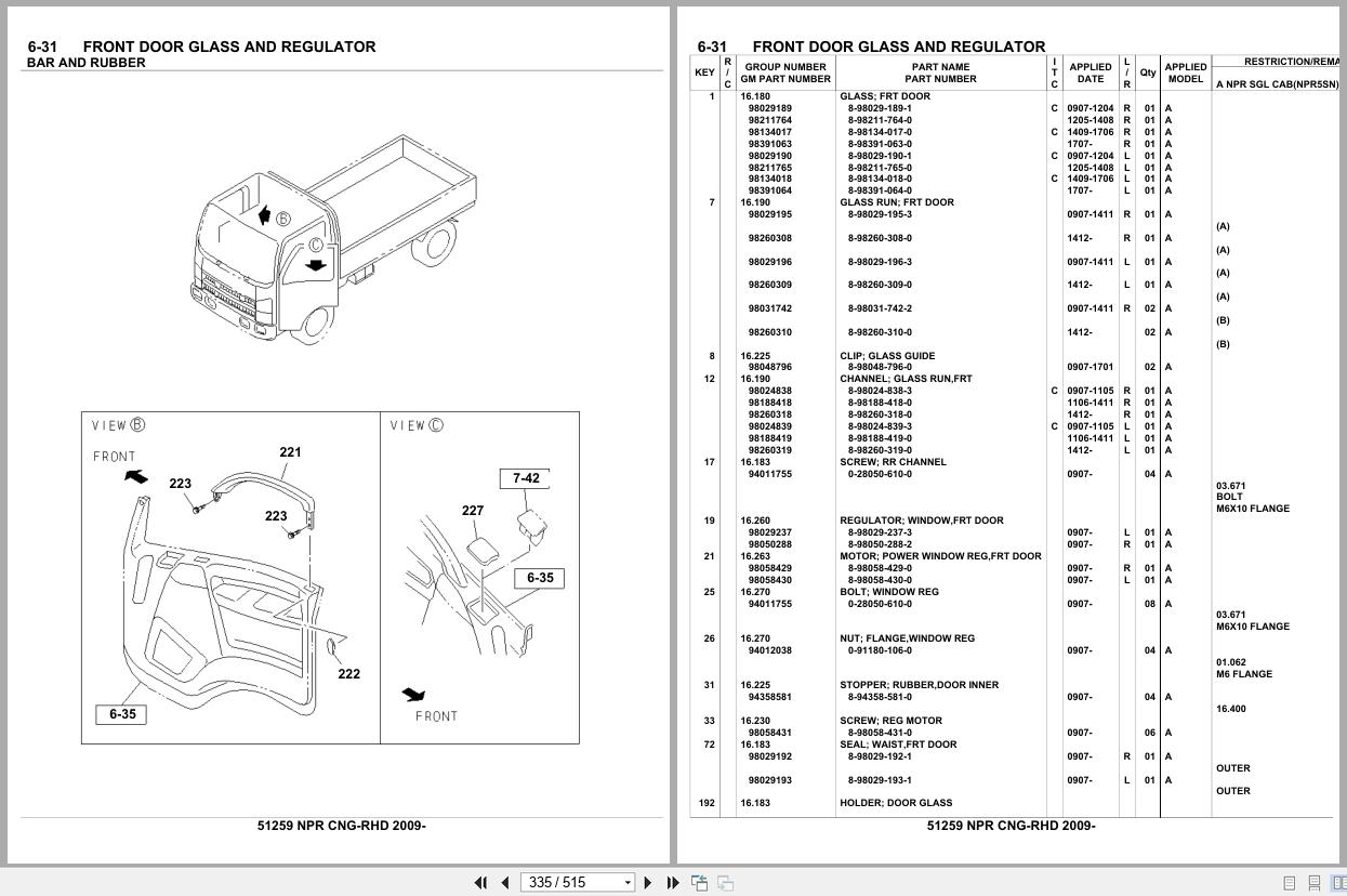 Isuzu Truck NPR CNG RHD 2009 Parts Catalog 51259 (2)