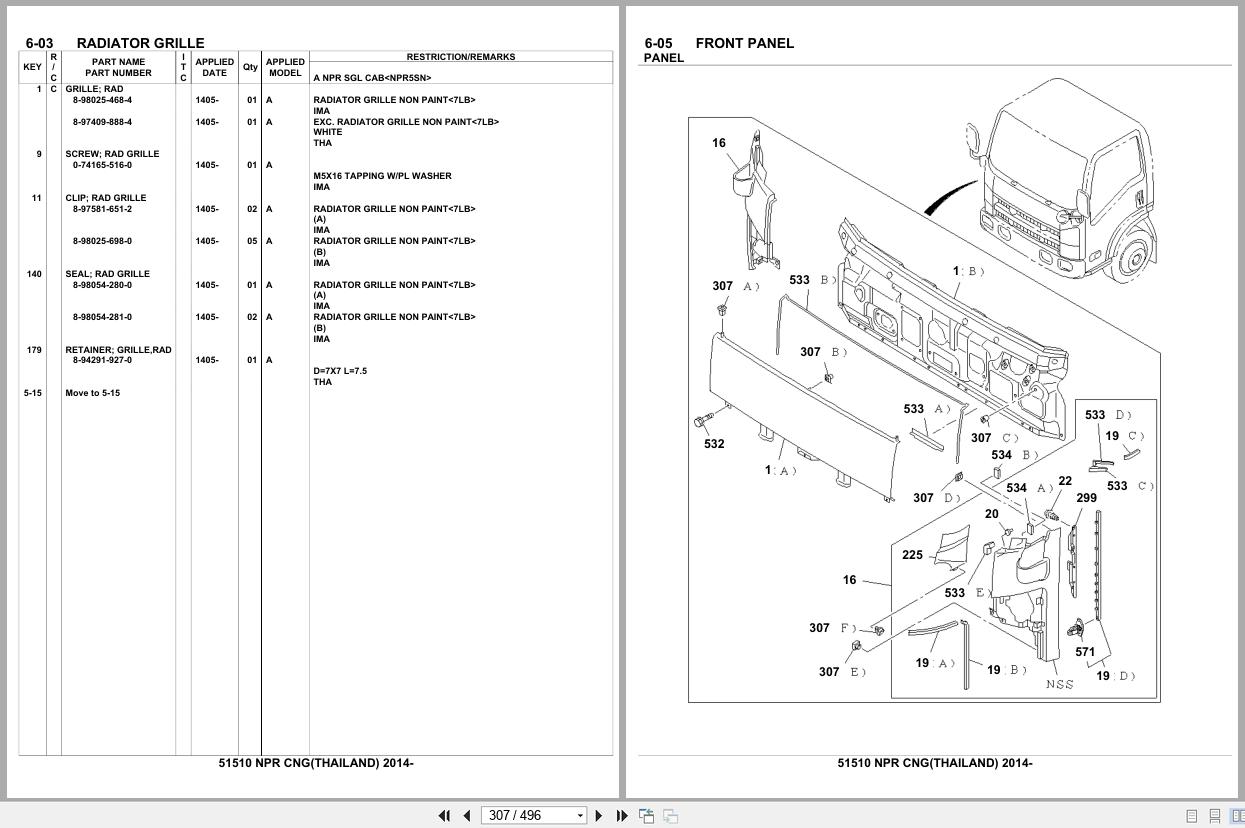 Isuzu Truck NPR CNG THAILAND 2014 Parts Catalog 51510 (2)