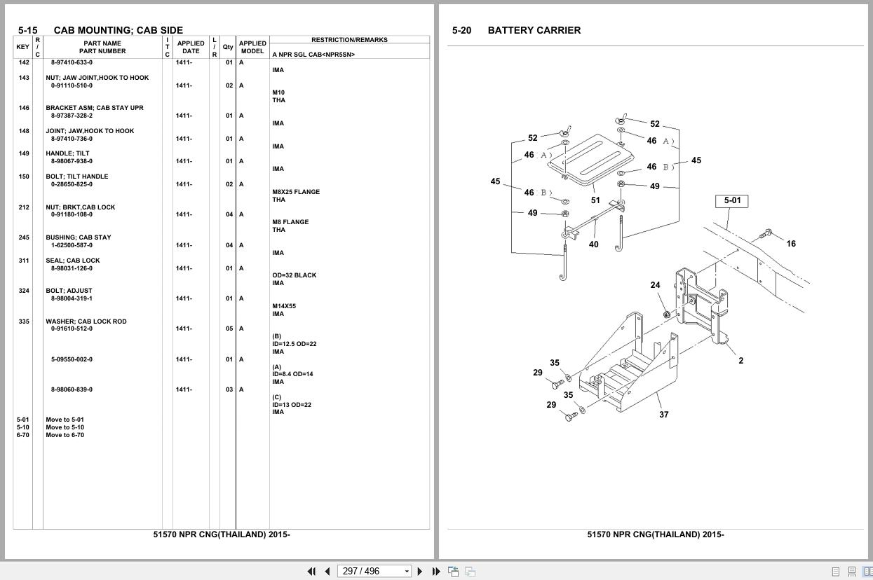 Isuzu Truck NPR CNG THAILAND 2015 Parts Catalog 51570 (2)