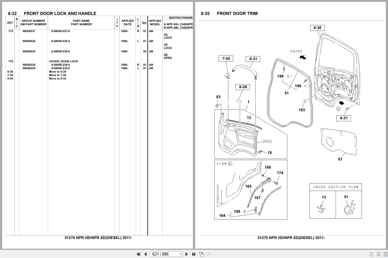Isuzu Truck NPR HD NPR XD DIESEL 2011 Parts Catalog 51270 (2)