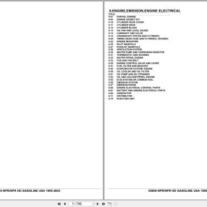 Isuzu Truck NPR NPR HD GASOLINE USA 1995 2003 Parts Catalog 50698 (1)
