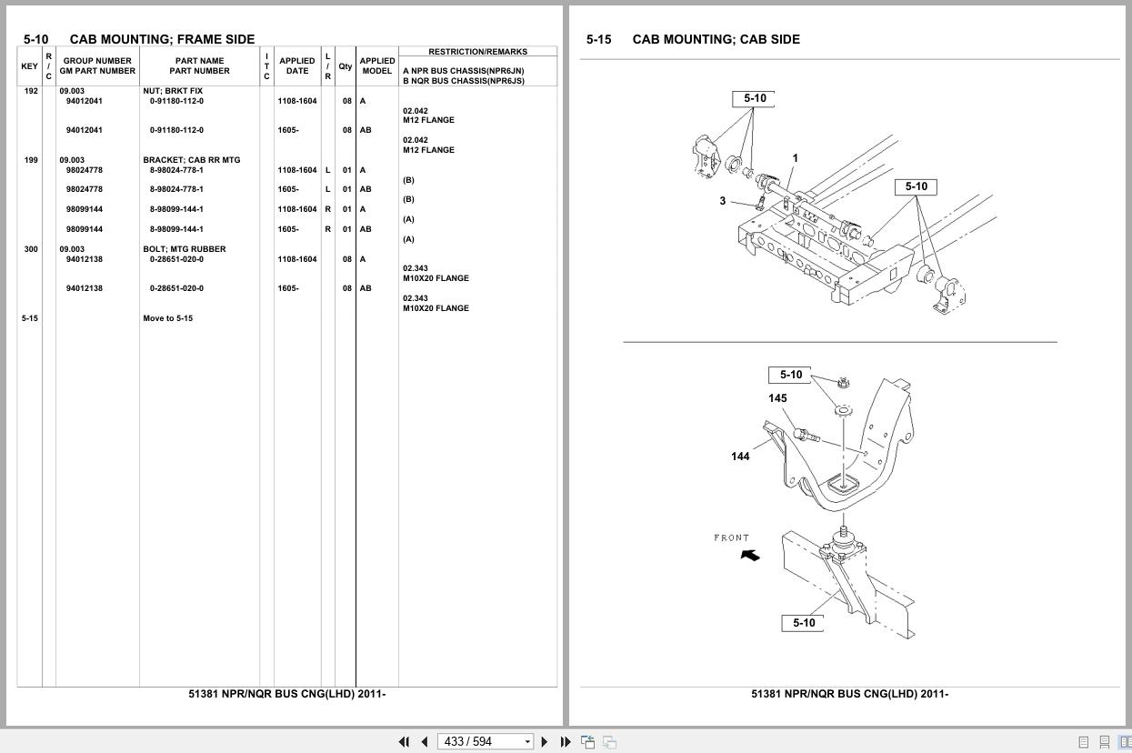 Isuzu Truck NPR NQR BUS CNG LHD 2011 Parts Catalog 51381 (2)