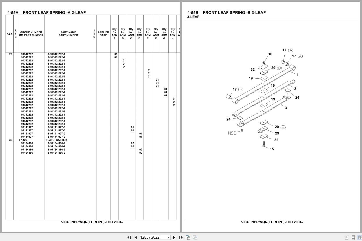 Isuzu Truck NPR NQR EUROPE LHD 2004 Parts Catalog 50949 (2)
