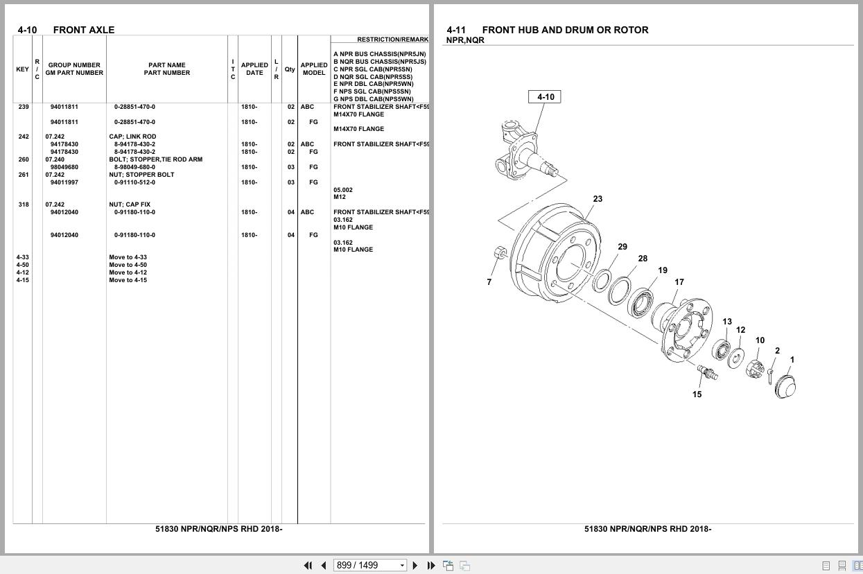 Isuzu Truck NPR NQR NPS RHD 2018 Parts Catalog 51830 (2)