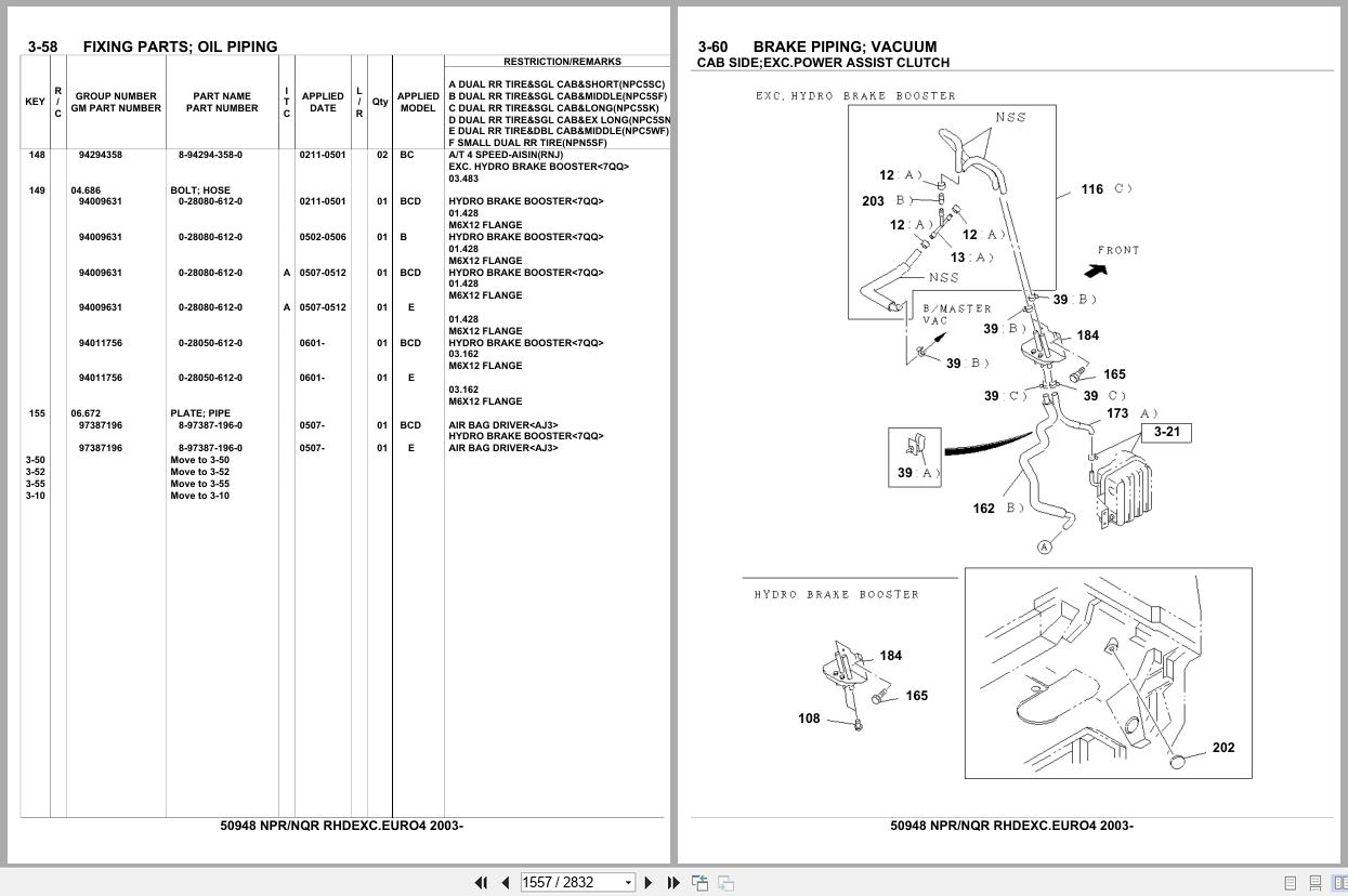 Isuzu Truck NPR NQR RHD EXC.EURO4 2003 Parts Catalog 50948 (2)