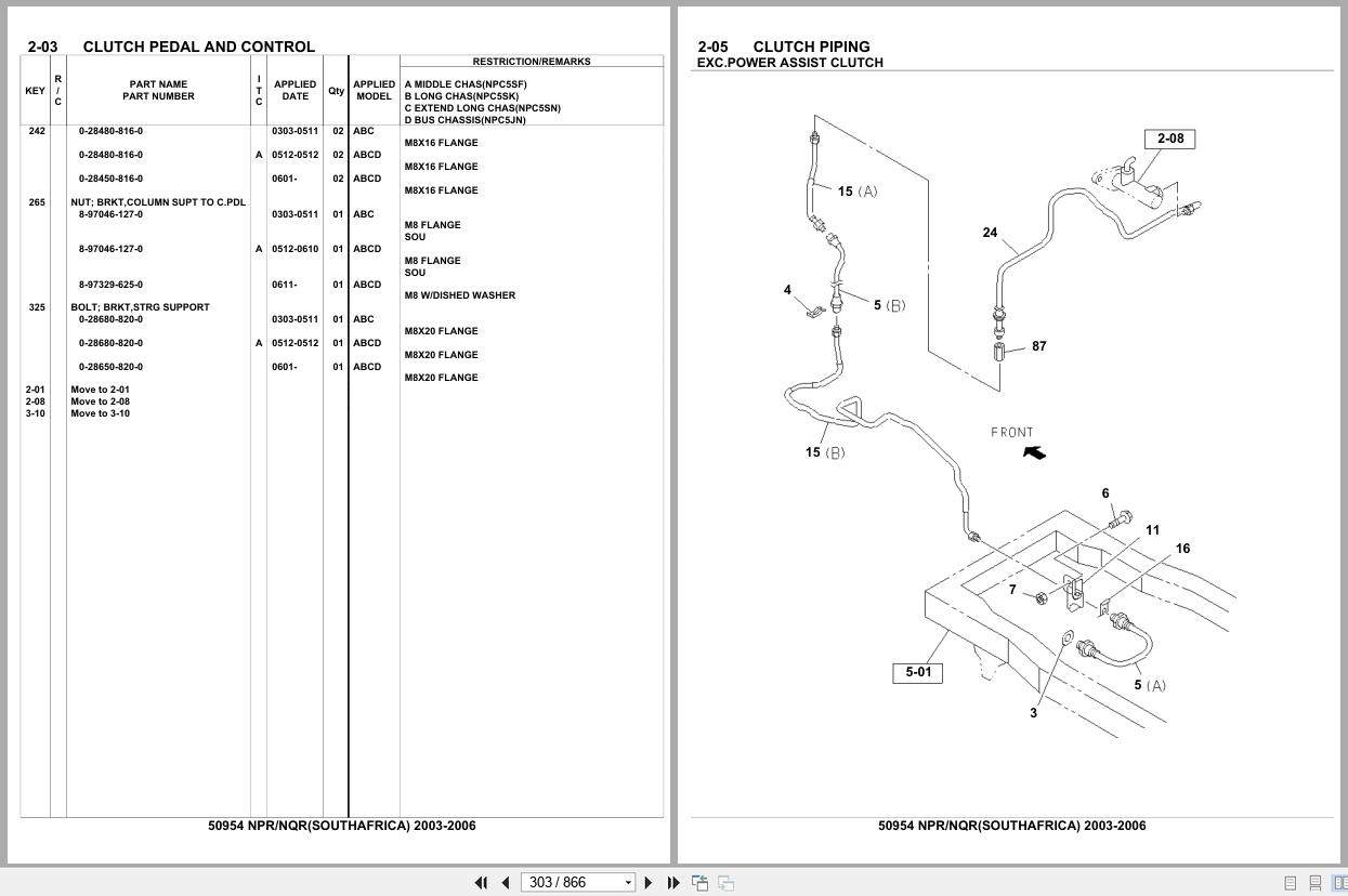 Isuzu Truck NPR NQR SOUTH AFRICA 2003 2006 Parts Catalog 50954 (2)