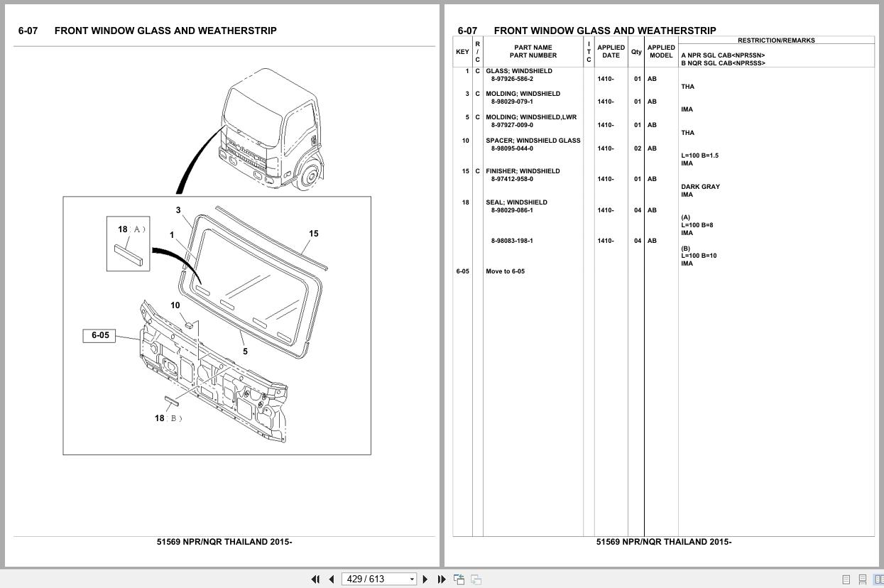 Isuzu Truck NPR NQR THAILAND 2015 Parts Catalog 51569 (2)