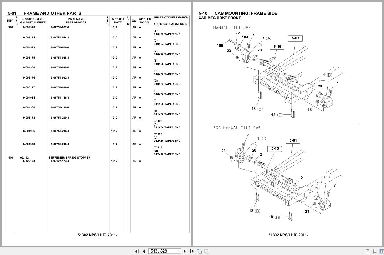 Isuzu Truck NPS LHD 2011 Parts Catalog 51302 (2)