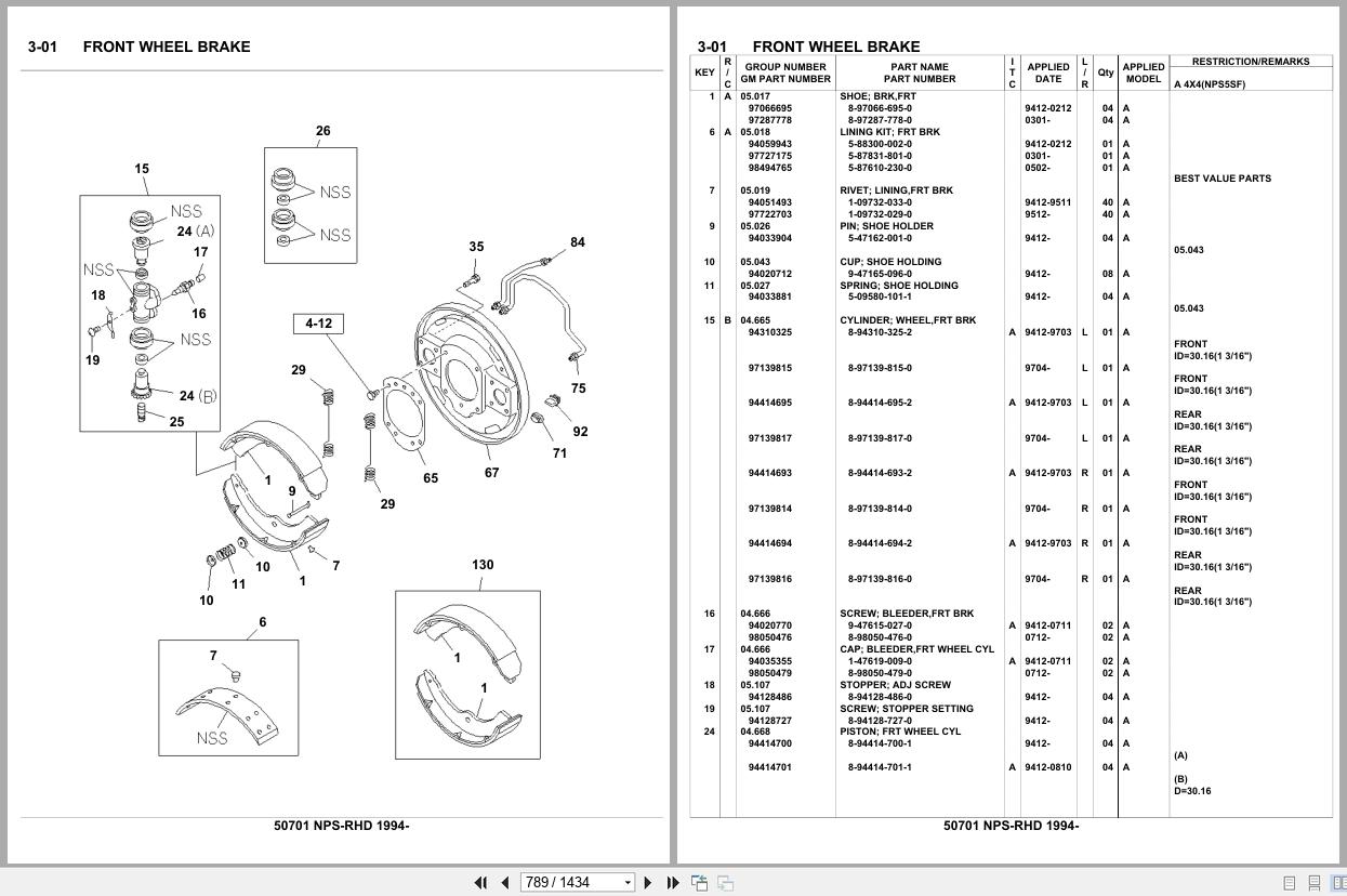 Isuzu Truck NPS RHD 1994 Parts Catalog 50701 (2)