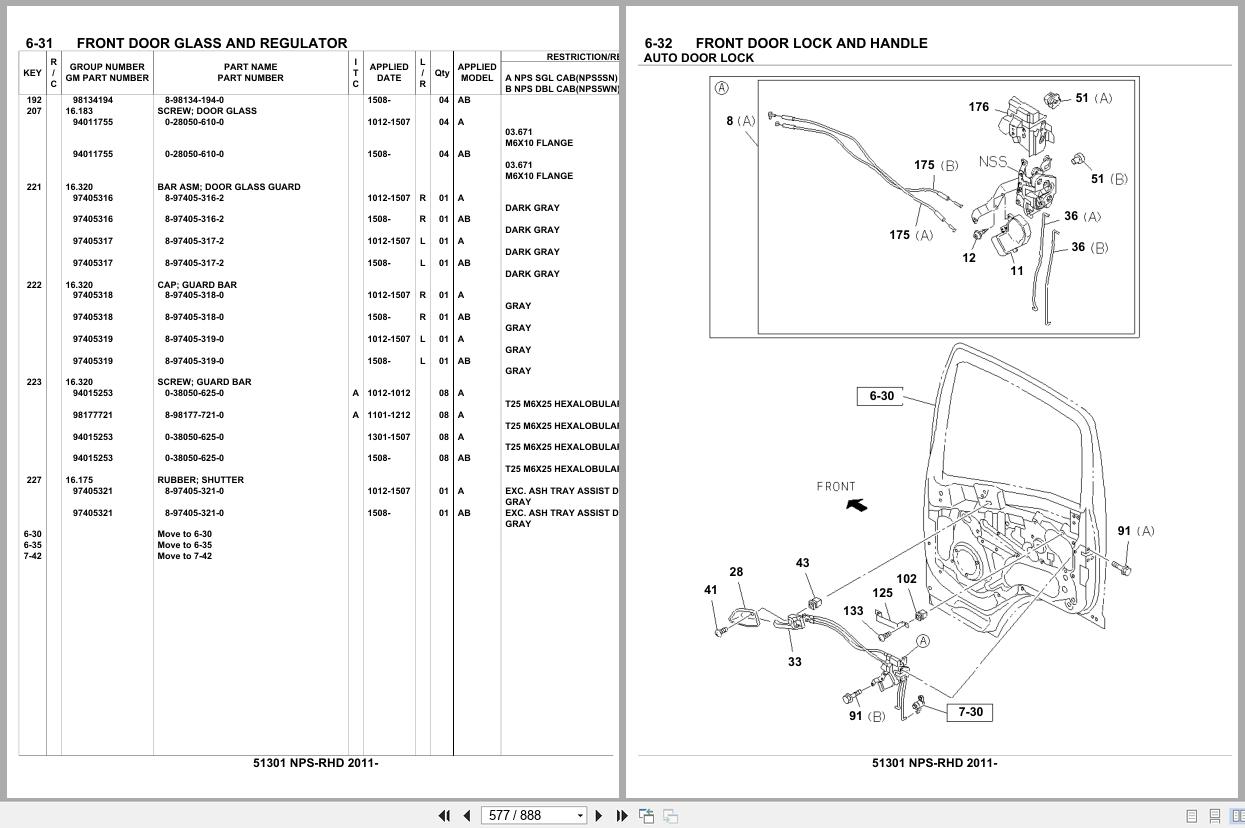 Isuzu Truck NPS RHD 2011 Parts Catalog 51301 (2)