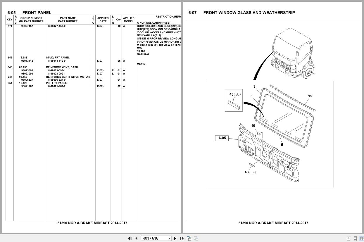 Isuzu Truck NQR A BRAKE MIDEAST 2014 2017 Parts Catalog 51390 (2)