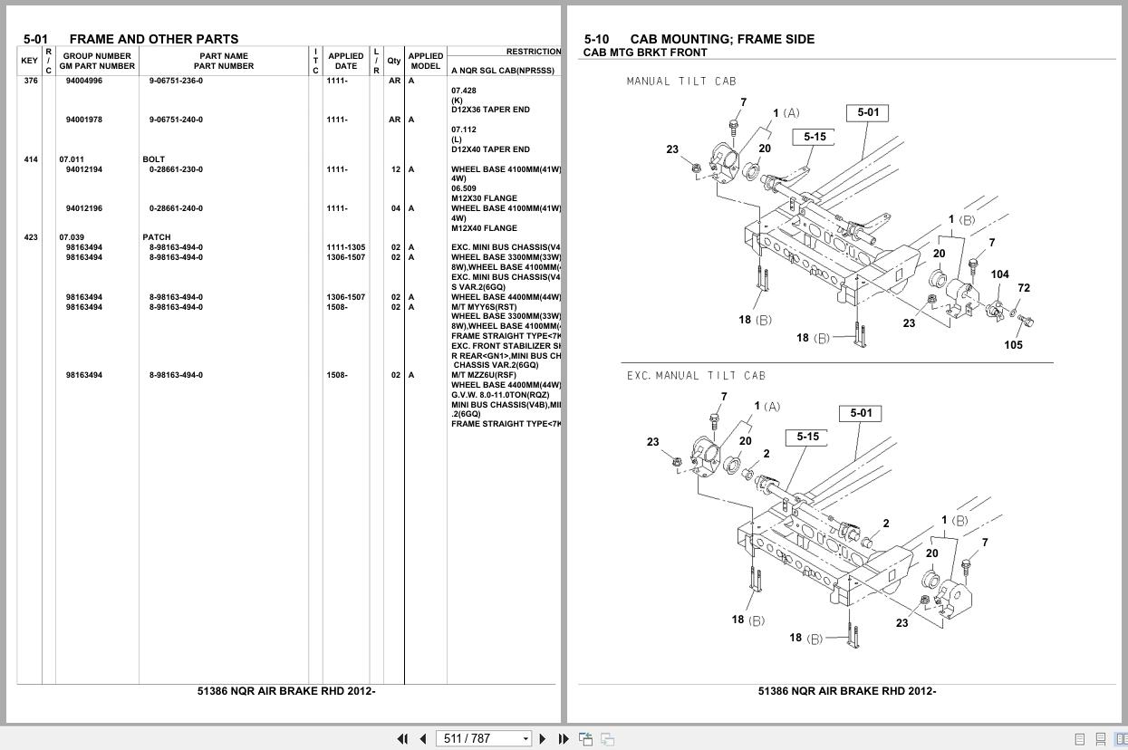 Isuzu Truck NQR AIR BRAKE RHD 2012 Parts Catalog 51386 (2)