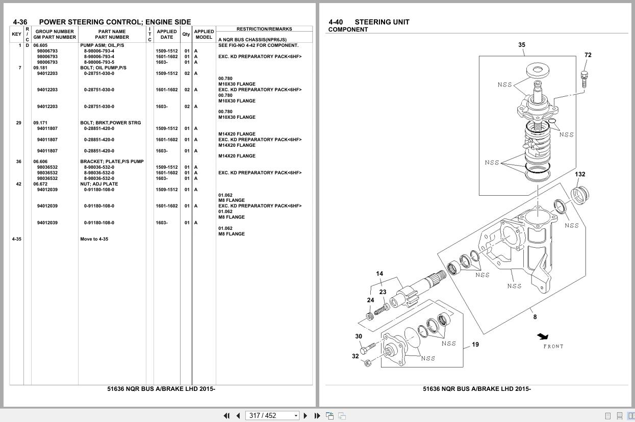 Isuzu Truck NQR BUS A BRAKE LHD 2015 Parts Catalog 51636 (2)