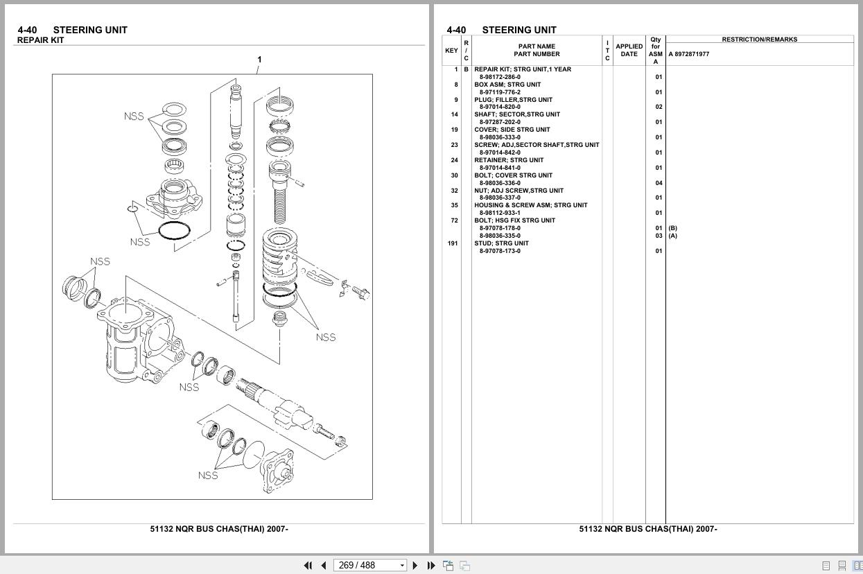 Isuzu Truck NQR BUS CHAS THAILAND 2007 Parts Catalog 51132 (2)
