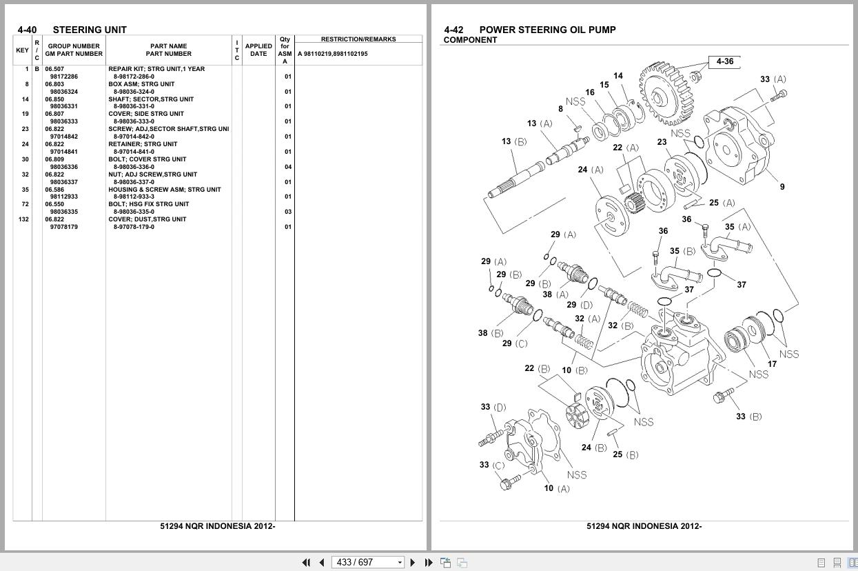 Isuzu Truck NQR INDONESIA 2012 Parts Catalog 51294 (2)