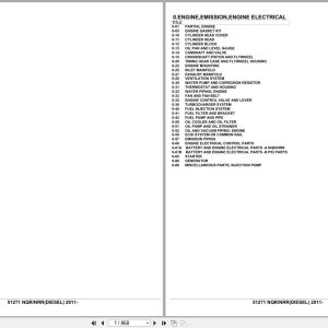 Isuzu Truck NQR NRR DIESEL 2011 Parts Catalog 51271 (1)