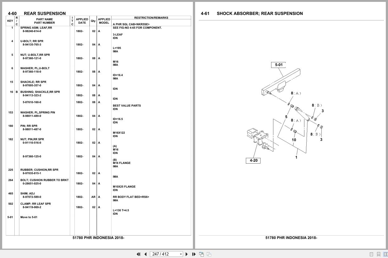 Isuzu Truck PHR INDONESIA 2018 Parts Catalog 51780 (2)