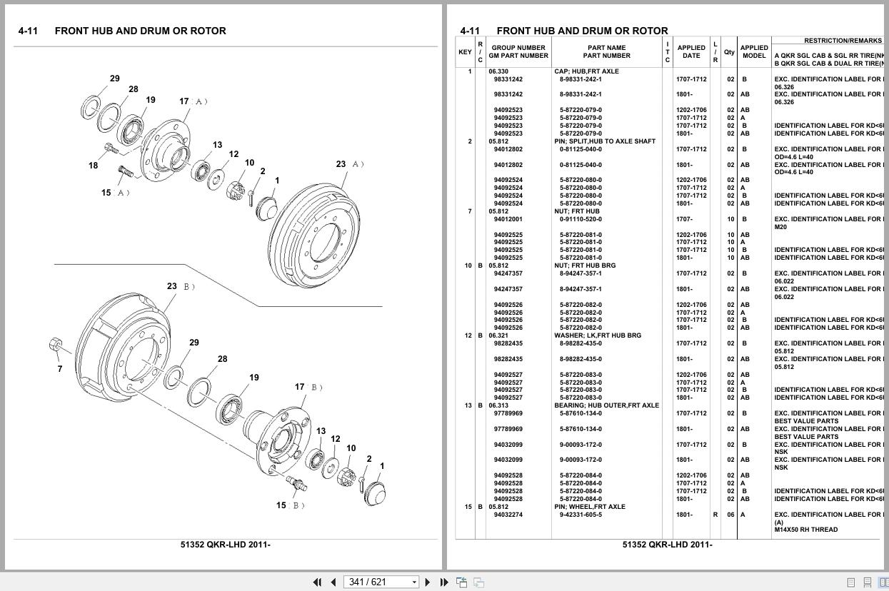 Isuzu Truck QKR LHD 2011 Parts Catalog 51352 (2)