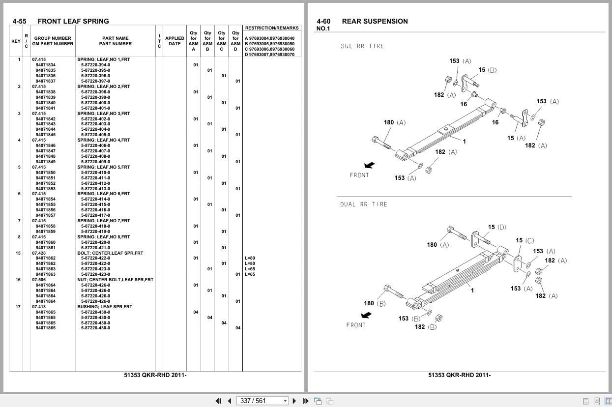 Isuzu Truck QKR RHD 2011 Parts Catalog 51353 (2)