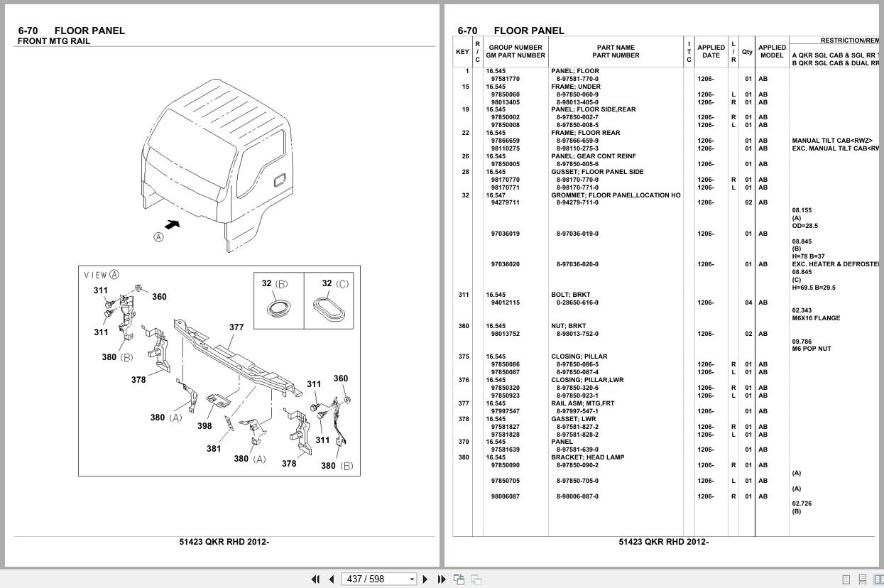 Isuzu Truck QKR RHD 2012 Parts Catalog 51423 (2)