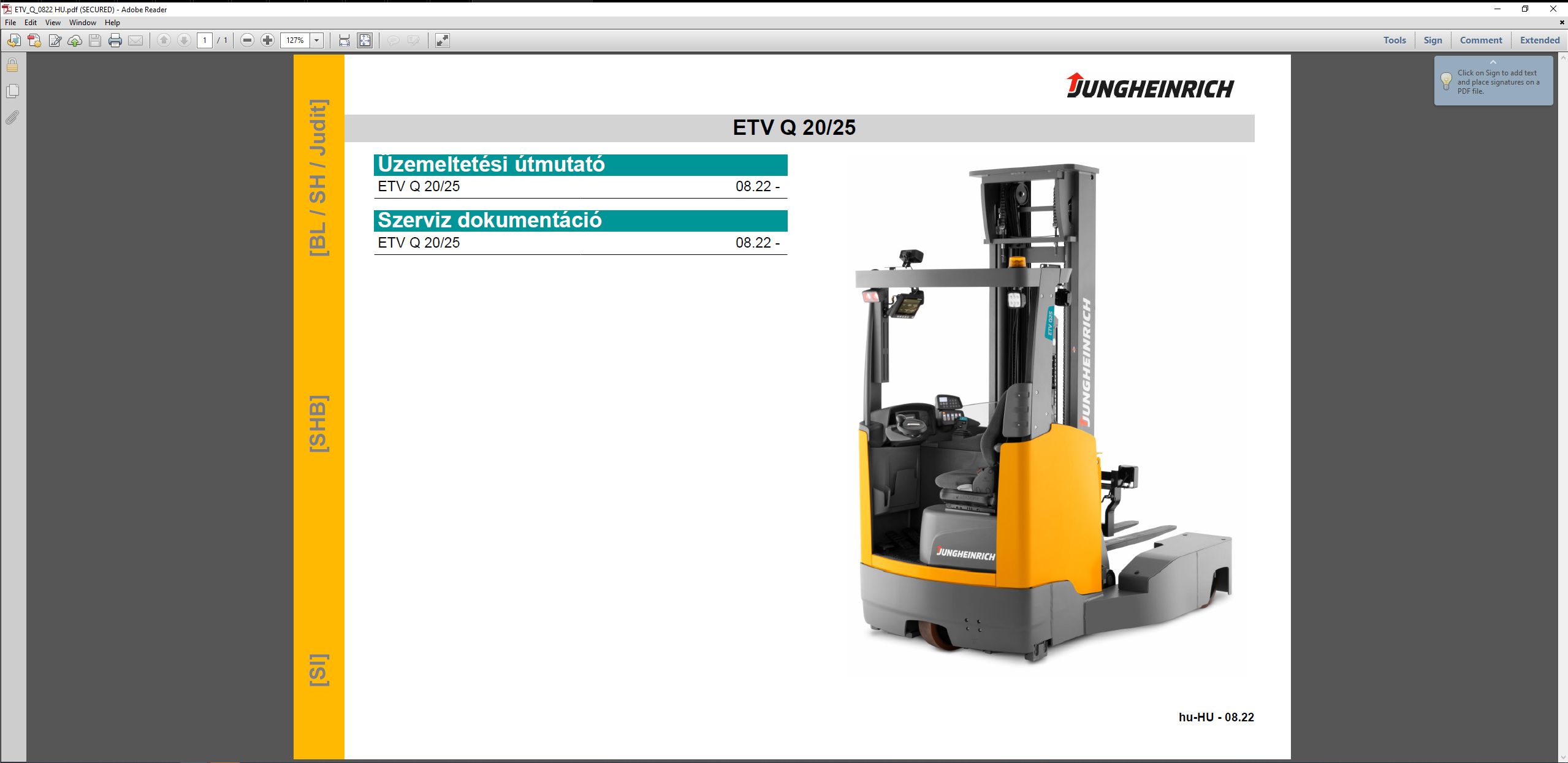 JUNGHEINRICH JETI ForkLift SH v4.37.02 HU02 09.2023 Service Information 3