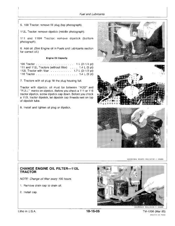 John Deere 106 111 111H 112L 116 116H Lawn Tractors Technical Manual TM1206 John Deere 106 111 111H 112L 116 116H Lawn Tractors Technical Manual Tm1206 (2)