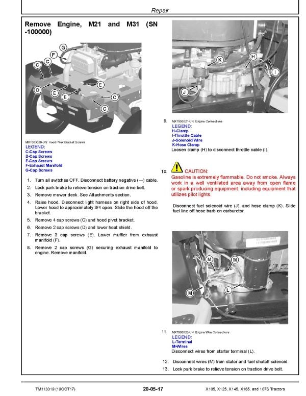John Deere 107S X105 X125 X145 X165 Lawn Tractors Technical Manual TM113319 John Deere 107S X105 X125 X145 X165 Lawn Tractors Technical Manual Tm113319 (2)