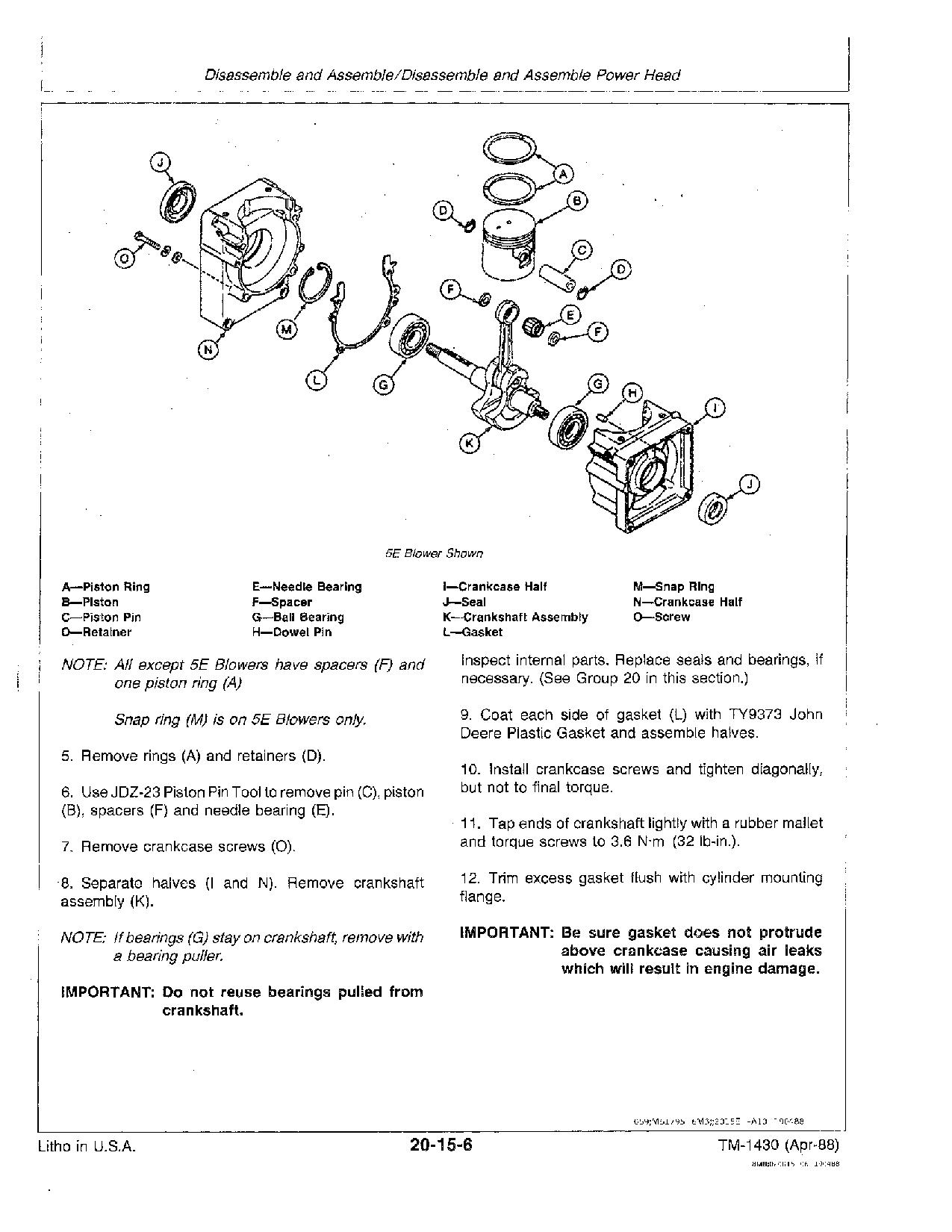John Deere 110G 210G 240G 260G Cutter Trimmers 5E Blowers 113 Hedge Clippers Technical Manual TM1430 (3)