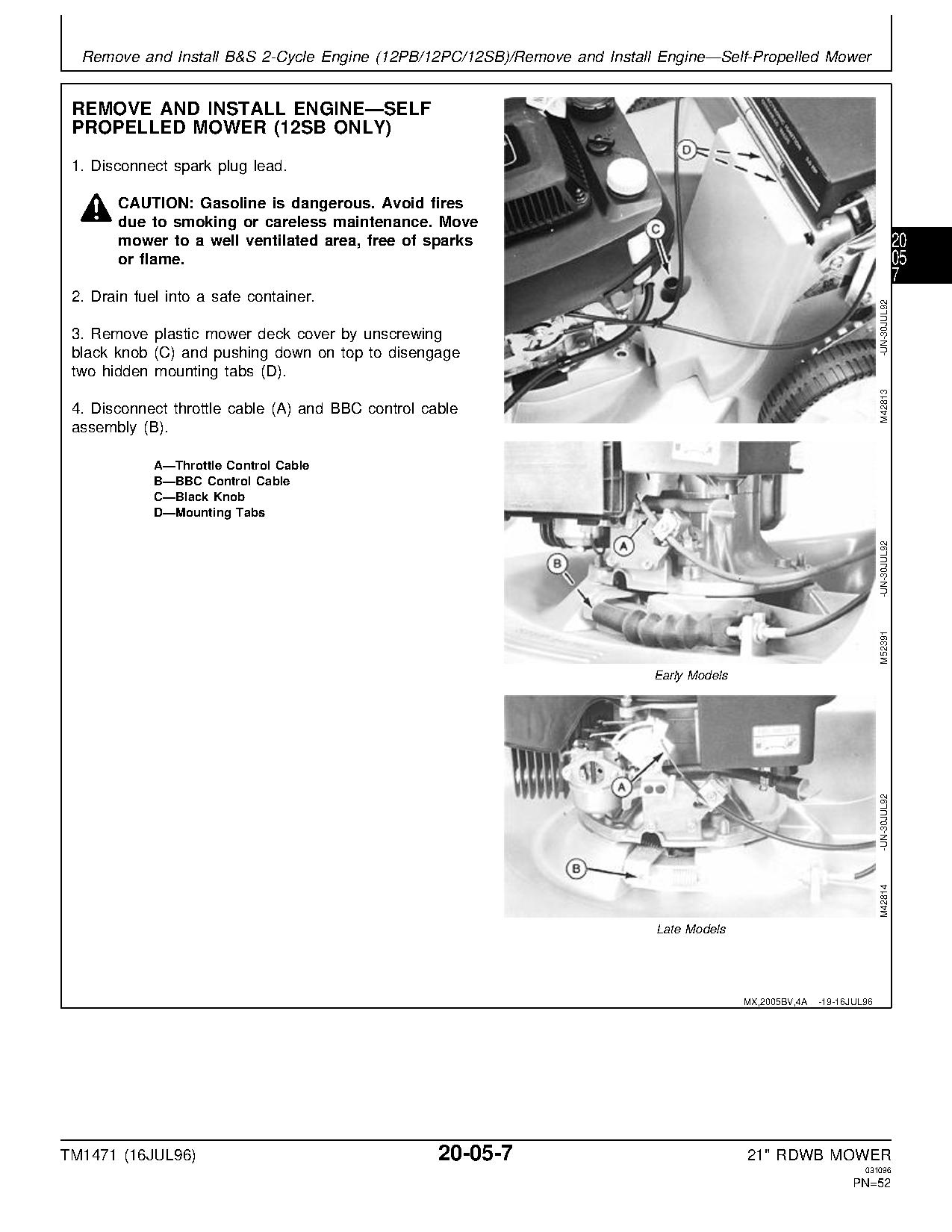 John Deere 12PB 12PC 12SB 14PB 14PT 14PZ 14SB 14SC 14SE 14ST 14SX 14SZ Walk Behind Mowers Technical Manual tm1471 (2)