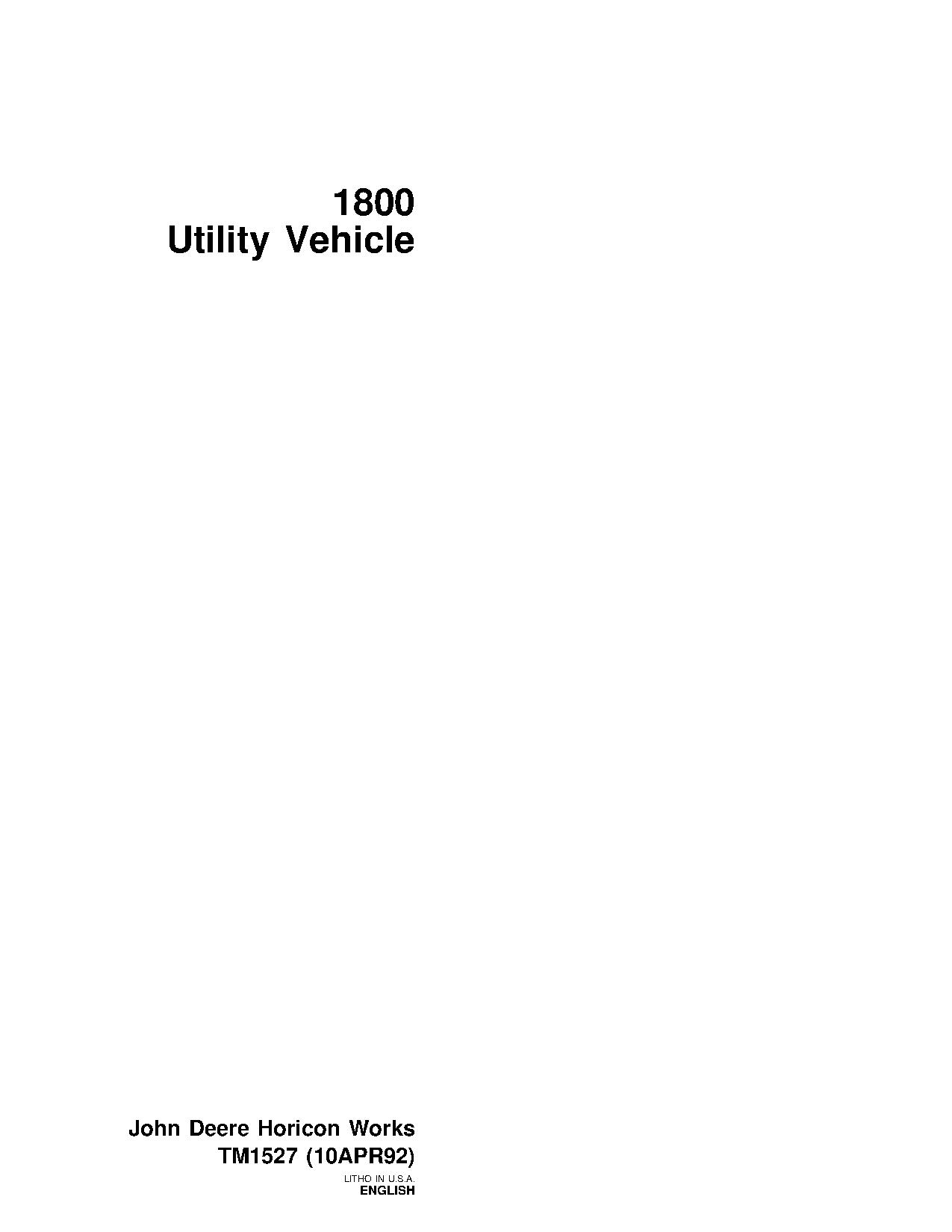 John Deere 1800 Utility Vehicles Technical Manual TM1527 (1)