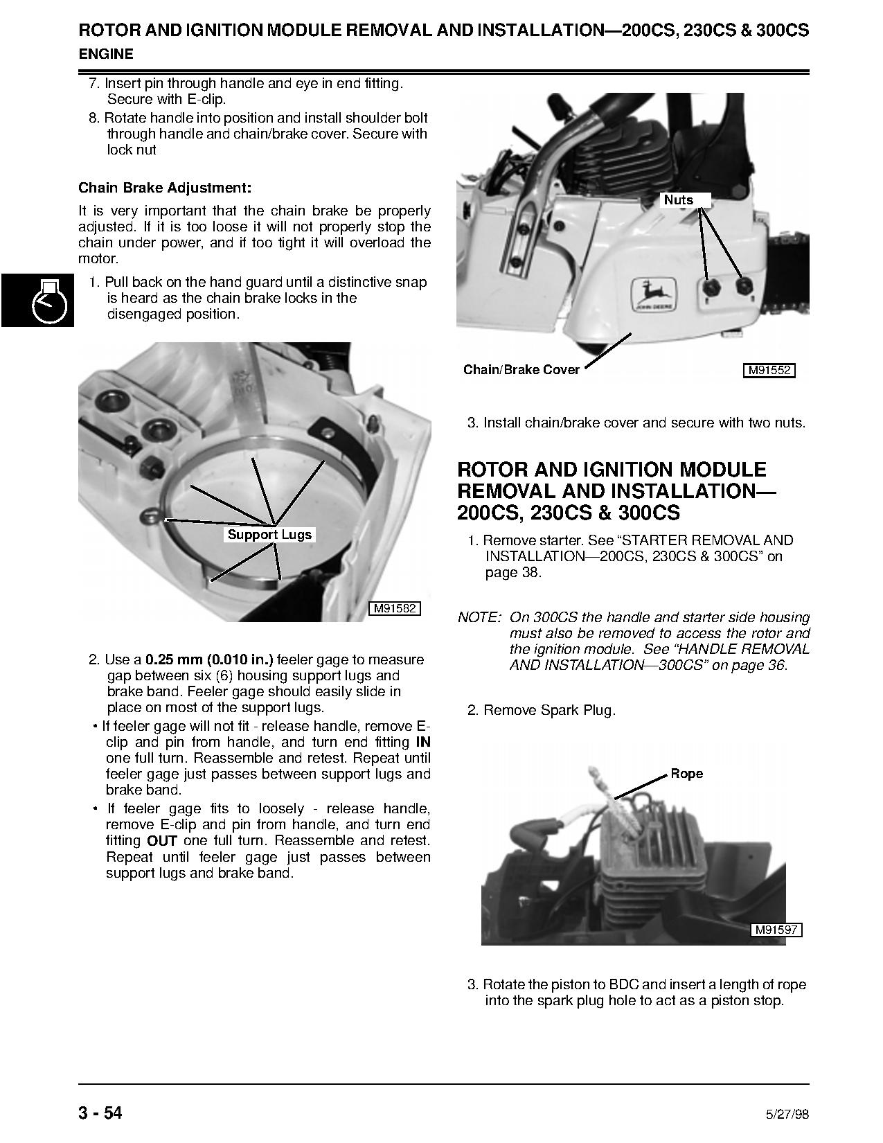 John Deere 200CS 230CS 300CS 550CS Chainsaws Technical Manual TM1750 (4)