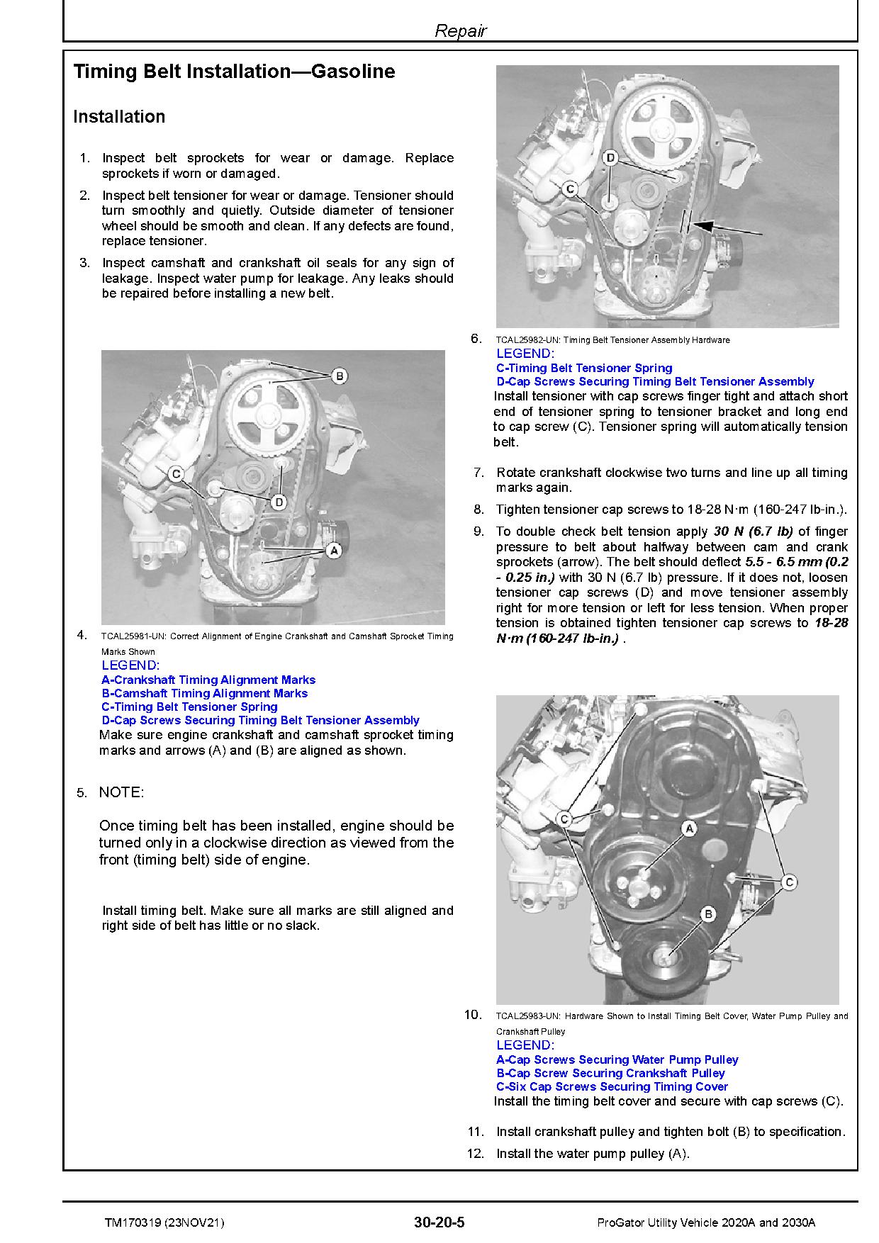 John Deere 2020A 2030A ProGator Utility Vehicles Technical Manual TM170319 (2)