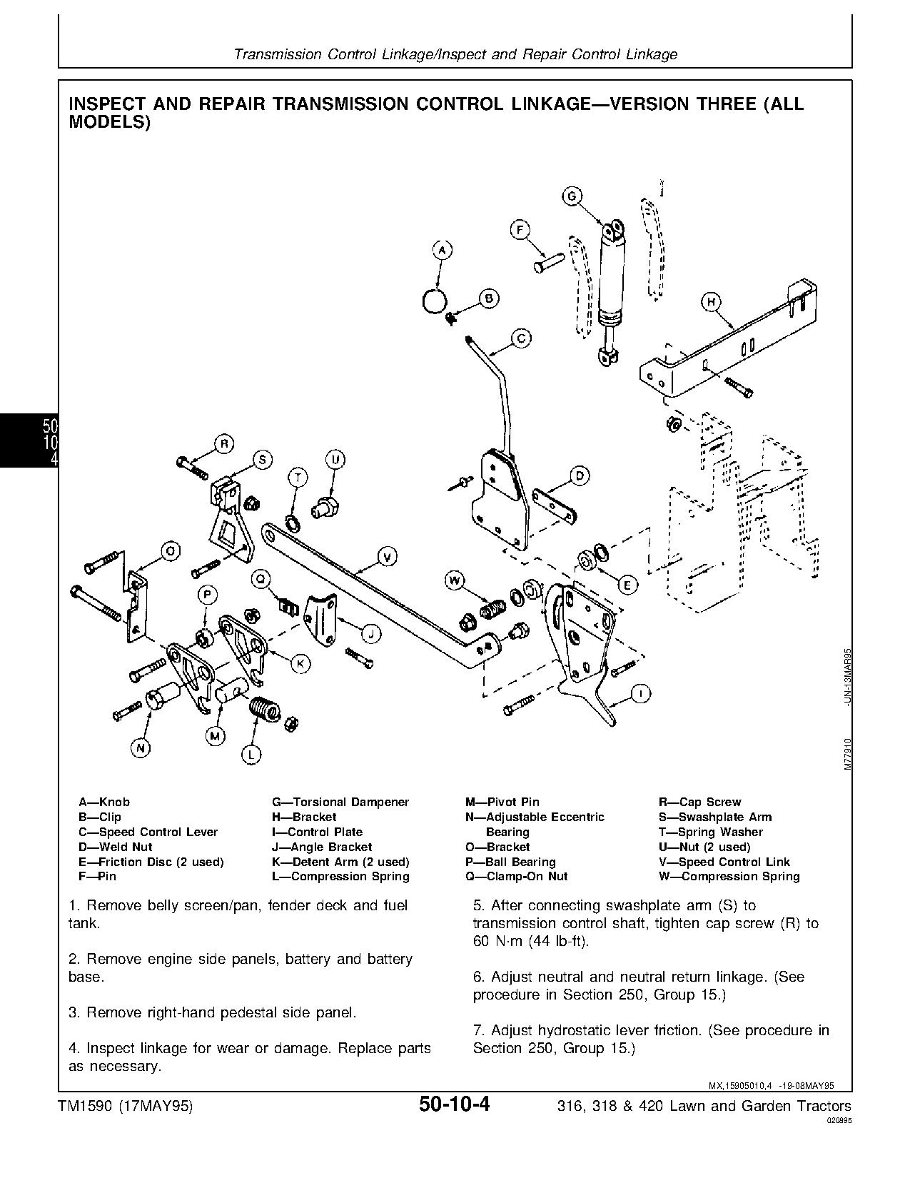 John Deere 316 318 420 Lawn Garden Tractors Technical Manual TM1590 (3)