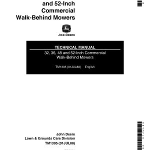 John Deere 32 Inch 36 Inch 48 Inch 52 Inch Commercial Walk Behind Mowers Technical Manual TM1305 (1)