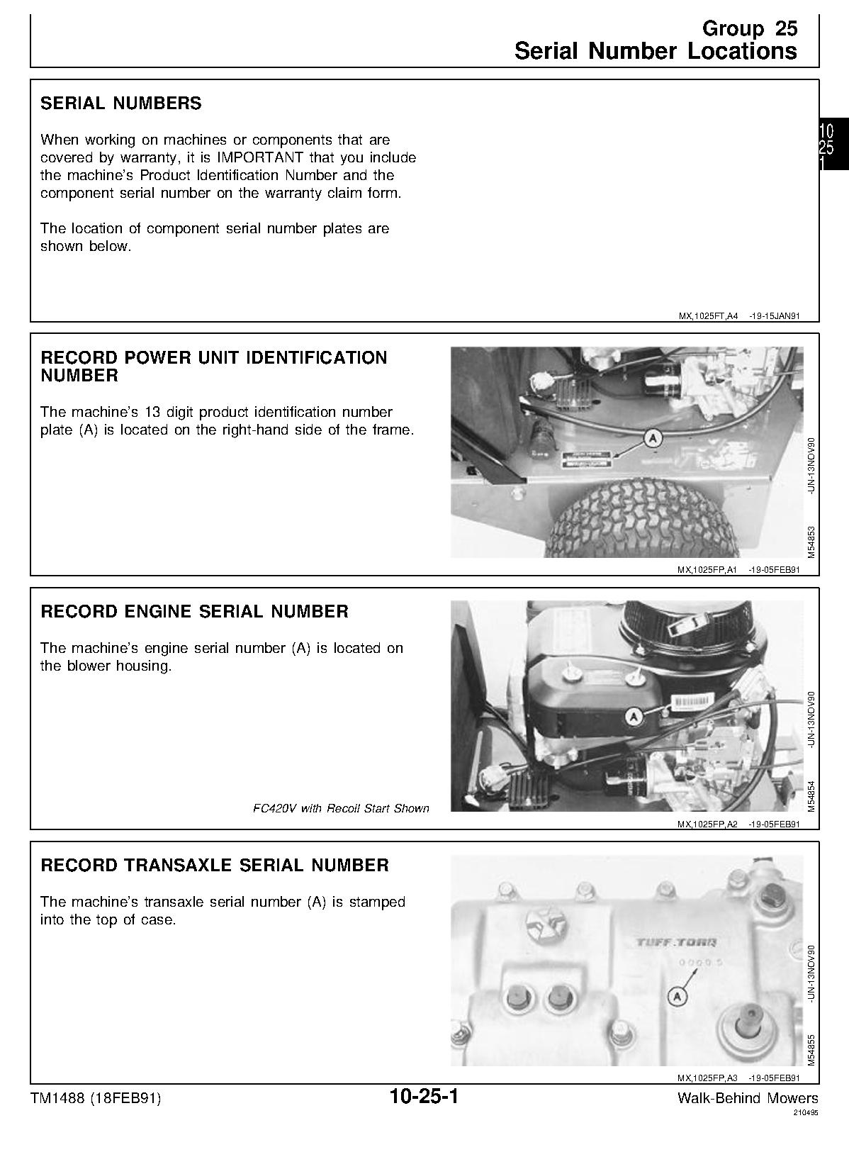 John Deere 38 inch 48 inch 54 inch Commercial Walk Behind Mowers Technical Manual TM1488 (2)