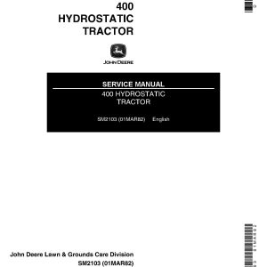 John Deere 400 Hydrostatic Lawn Tractors Service Manual SM2103 (1)