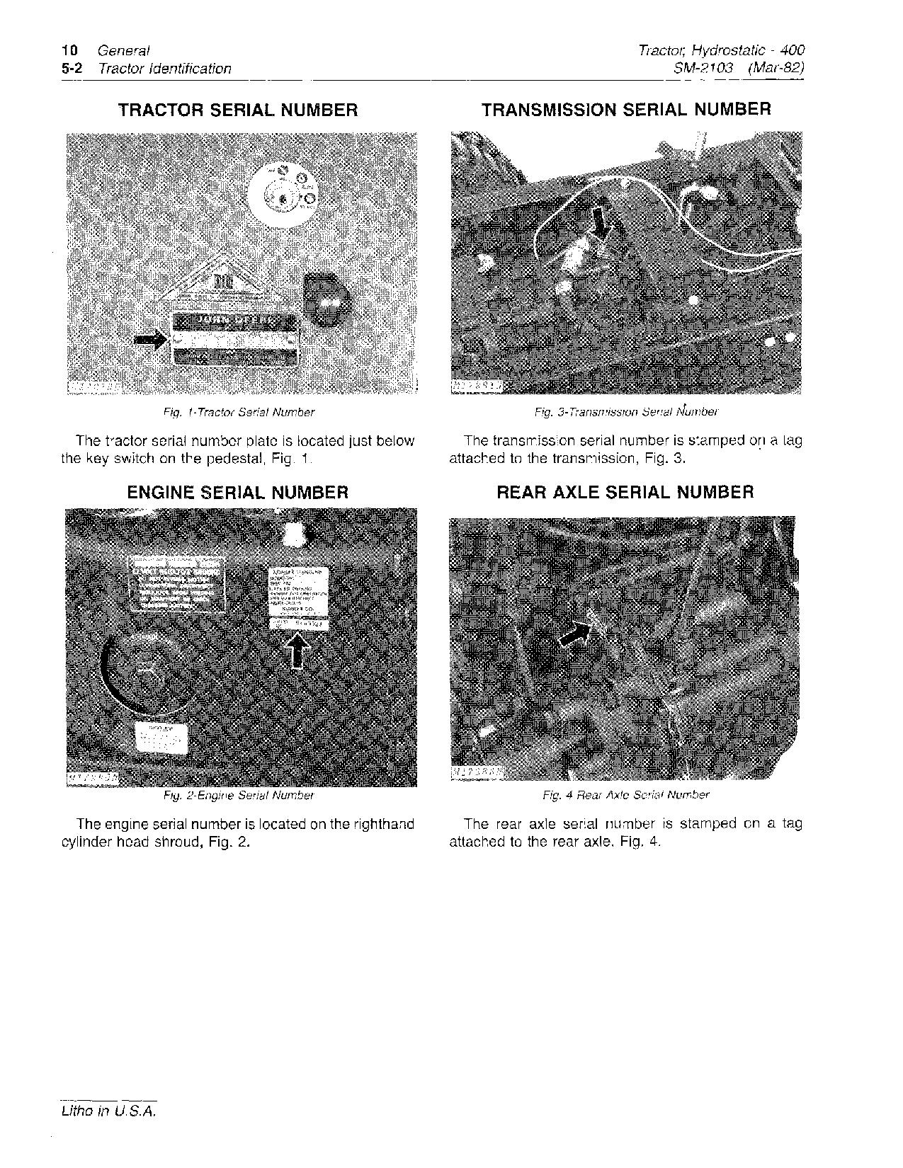 John Deere 400 Hydrostatic Lawn Tractors Service Manual SM2103 (2)