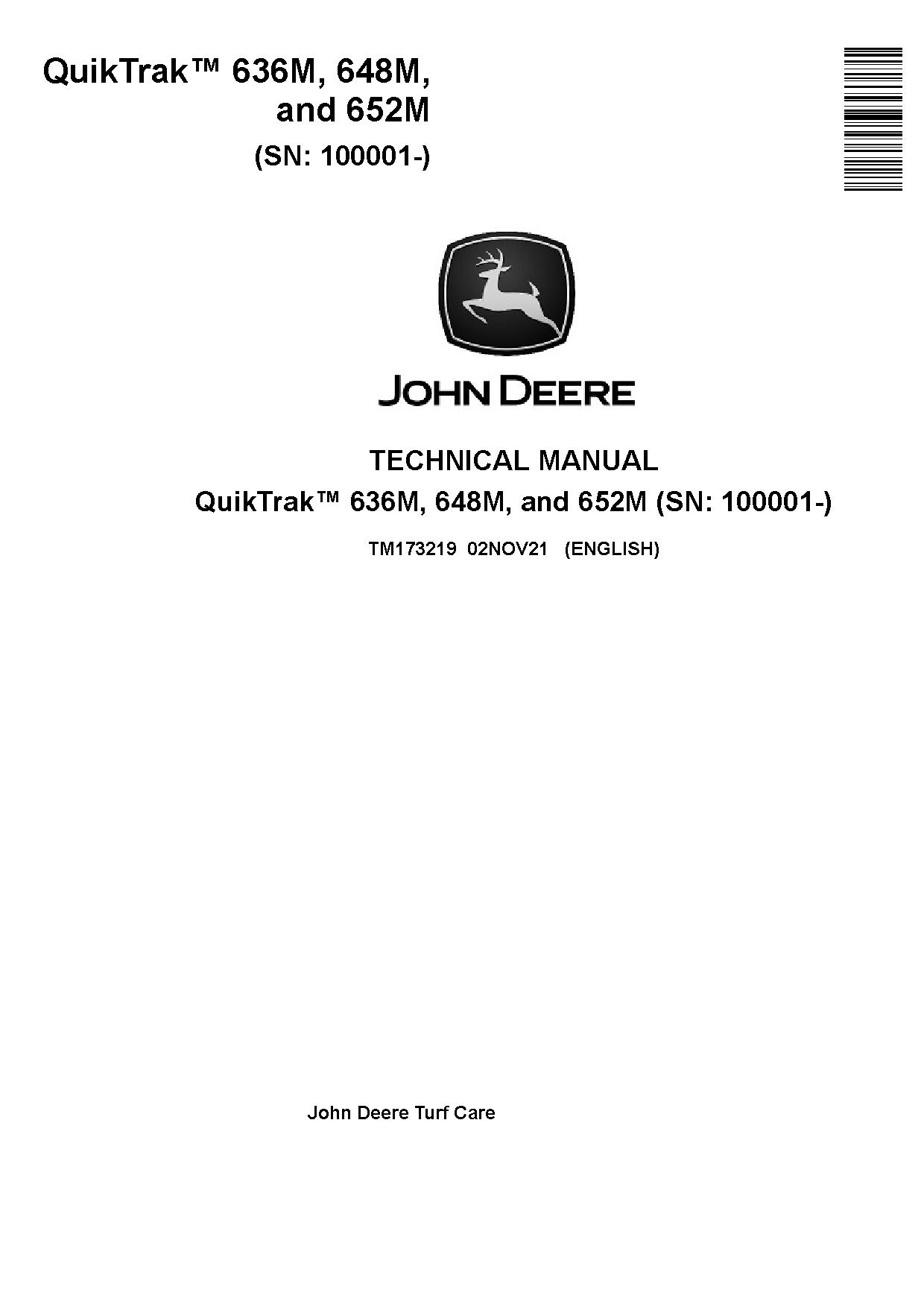 John Deere 636M QuikTrak 648M QuikTrak 652M QuikTrak Stand On Mowers Technical Manual TM173219 (1)