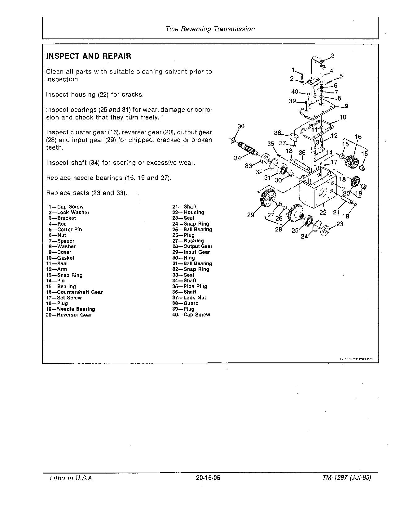 John Deere 820 820A Rear Tine Tillers Technical Manual TM1297 (3)