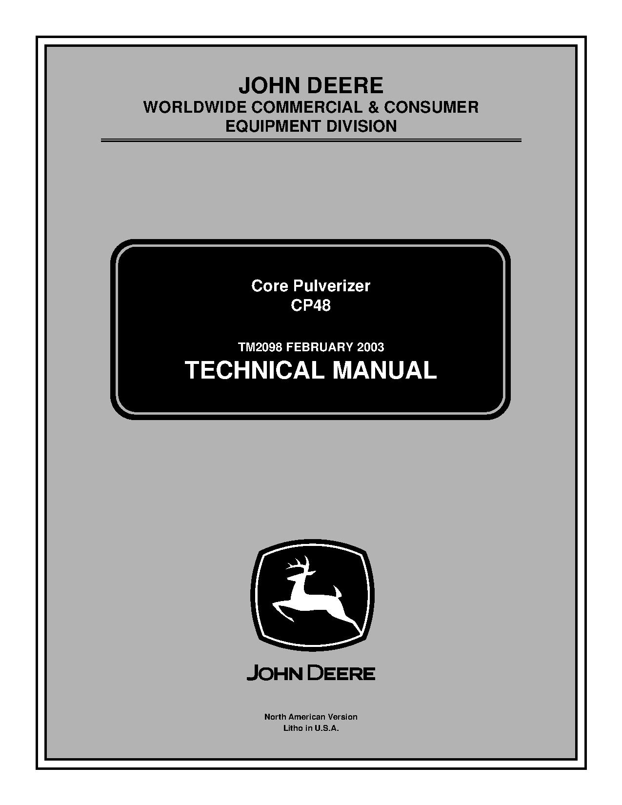 John Deere CP48 Core Pulverizers Technical Manual TM2098 (1)
