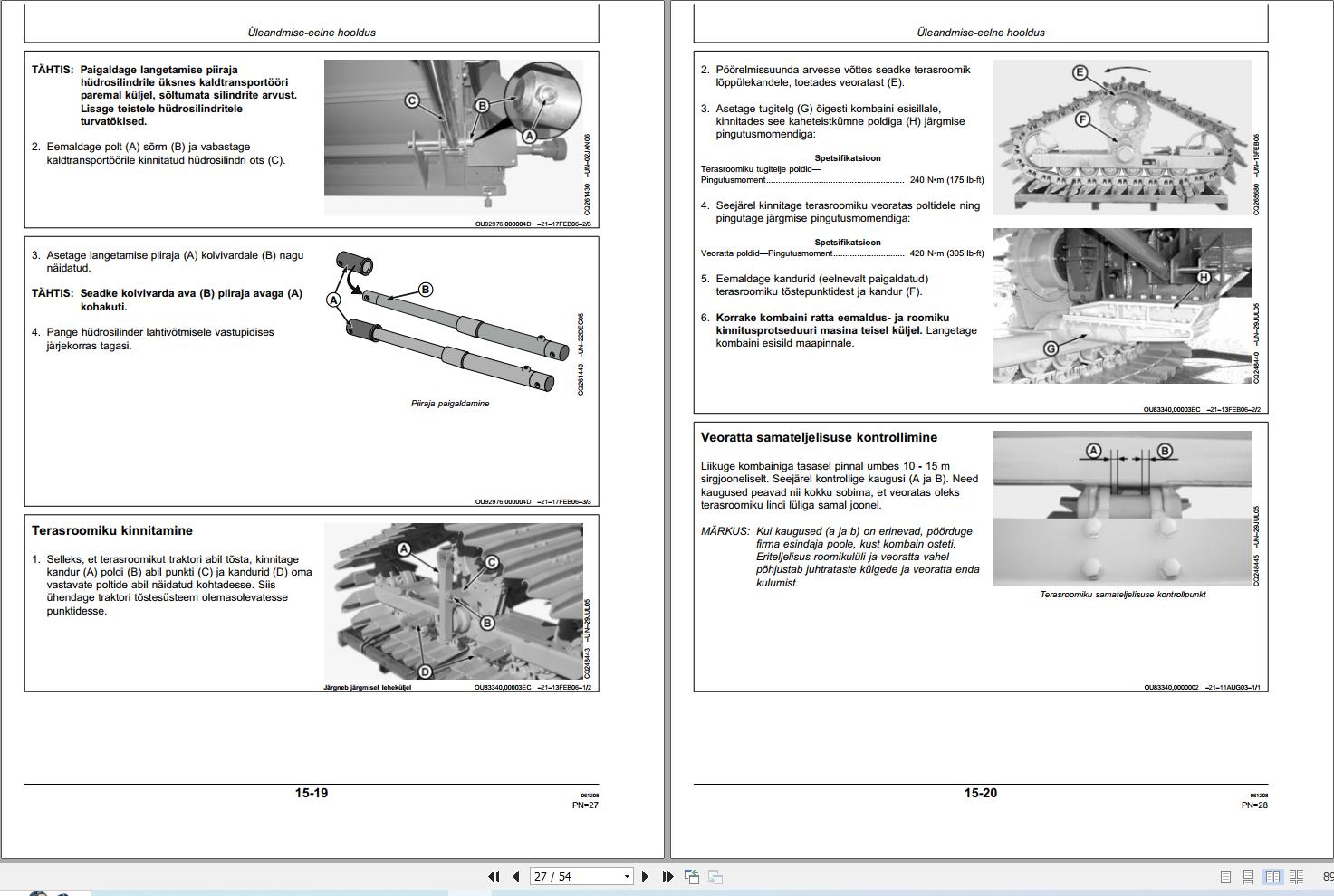 John Deere Combine 1450 to 1550 CWS CIS Installation Manual PDICQ63355 ET (2)