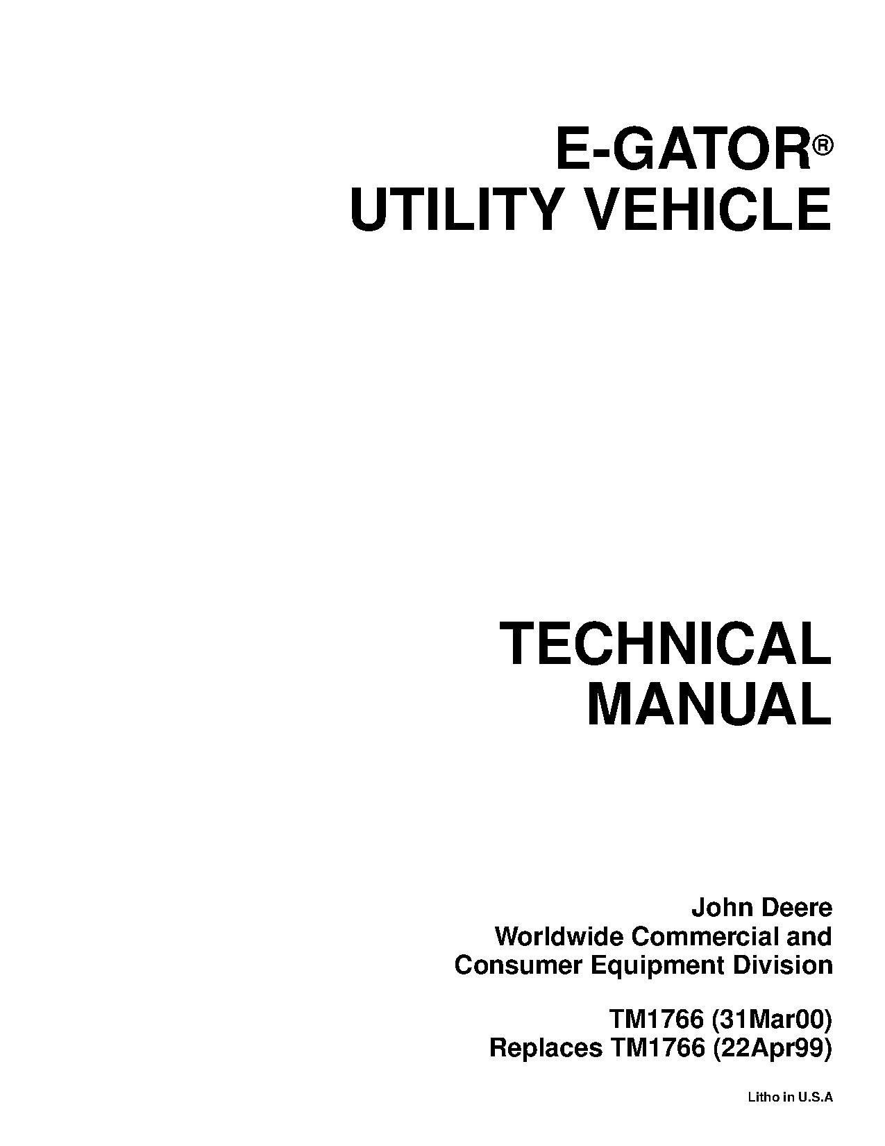 John Deere E Gator Utility Vehicles Technical Manual TM1766 (1)