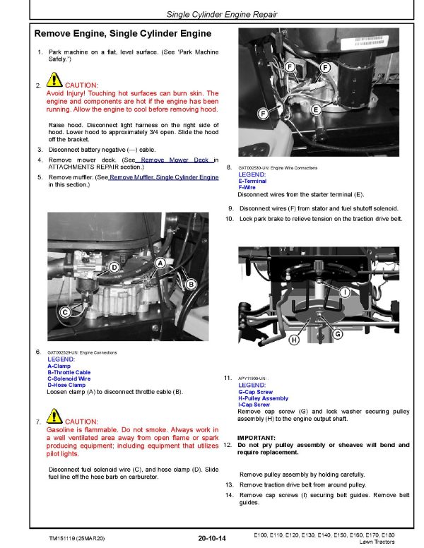 John Deere E100 E110 E120 E130 E140 E150 E160 E170 E180 Lawn Tractors Technical Manual Tm151119 (2)