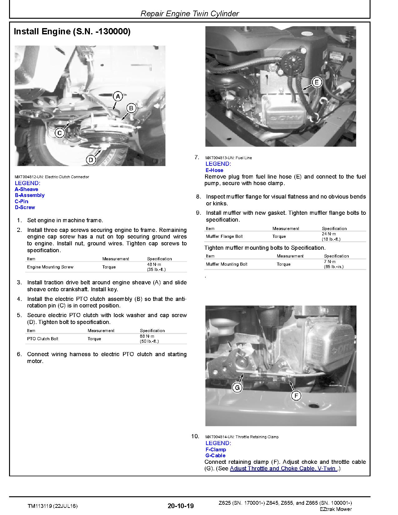 John Deere EZtrak Z625 Z645 Z655 Z665 Zero Turn Mowers Technical Manual TM113119 (2)