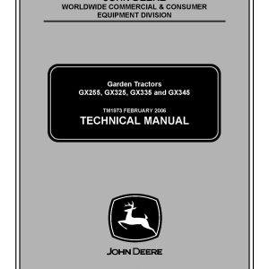John Deere GX255 GX325 GX335 GX345 Lawn Tractors Technical Manual TM1973 (1)