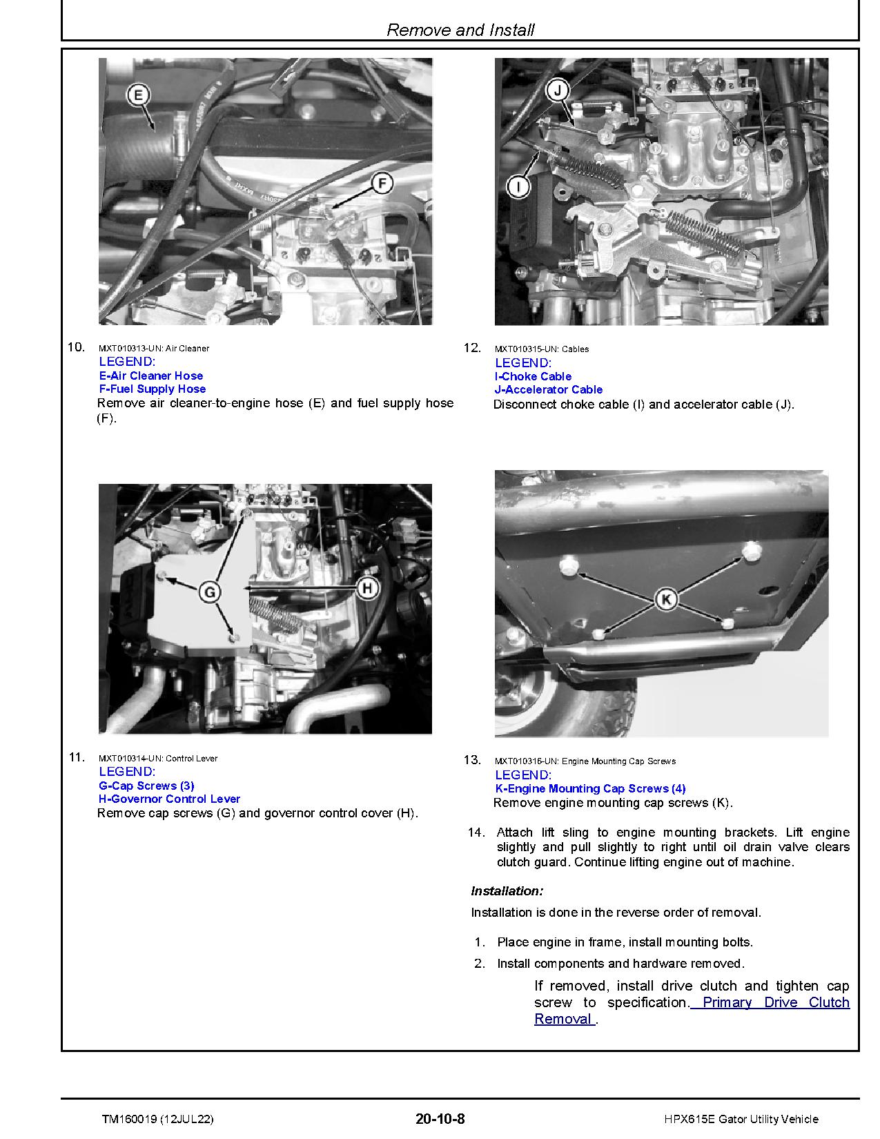 John Deere Gator HPX615E Utility Vehicles Technical Manual TM160019 (2)