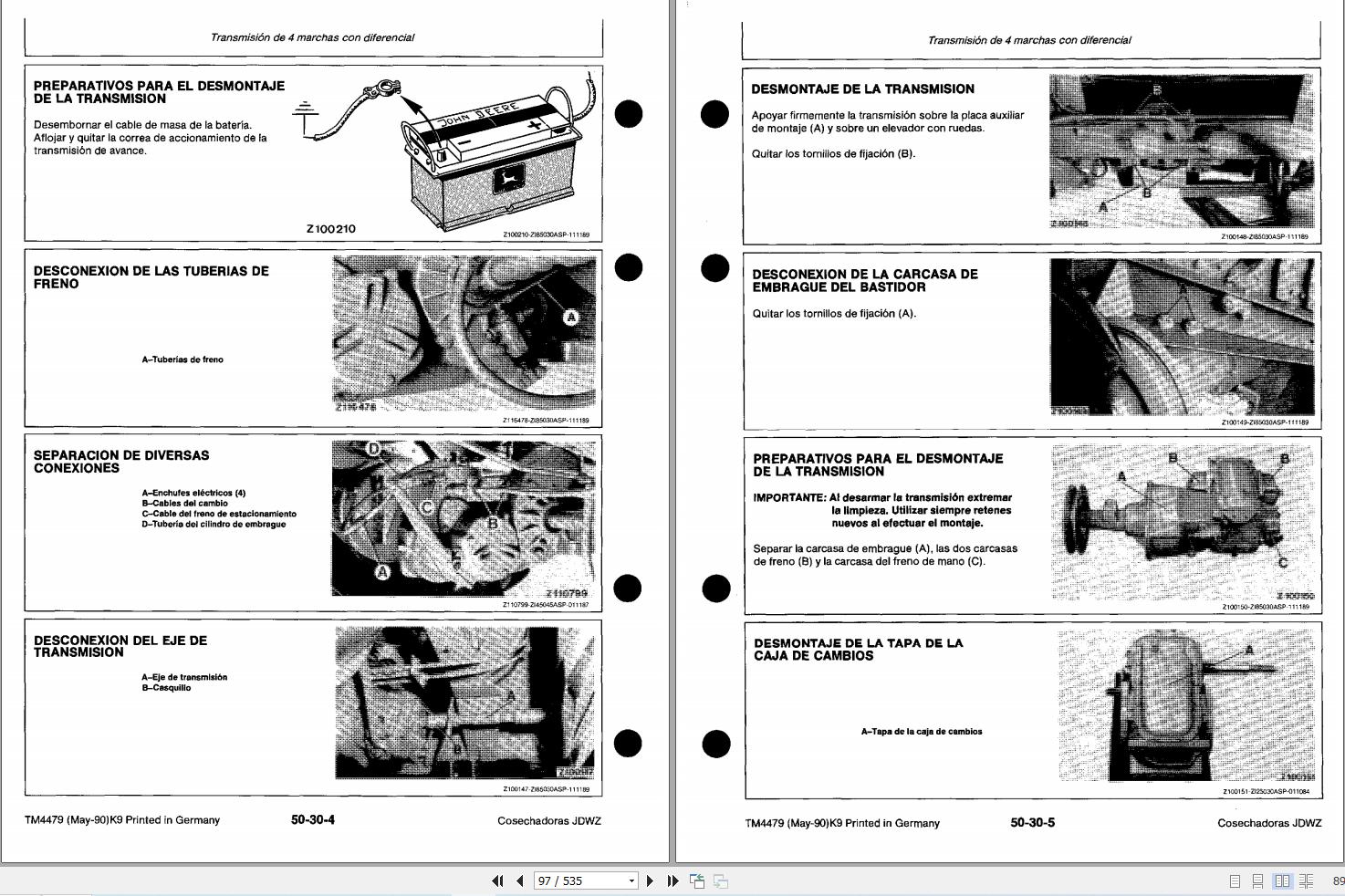 John Deere Harvester 1133 1144 1155 1157 1158 Technical Manual TM4479 ES (2)