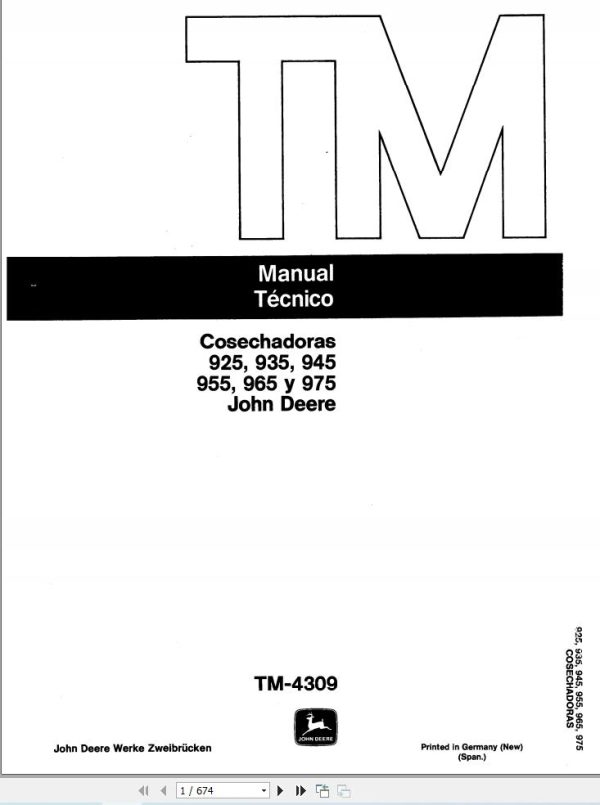 John Deere Harvester 925 935 945 955 965 975 Technical Manual TM4309 ES (1)